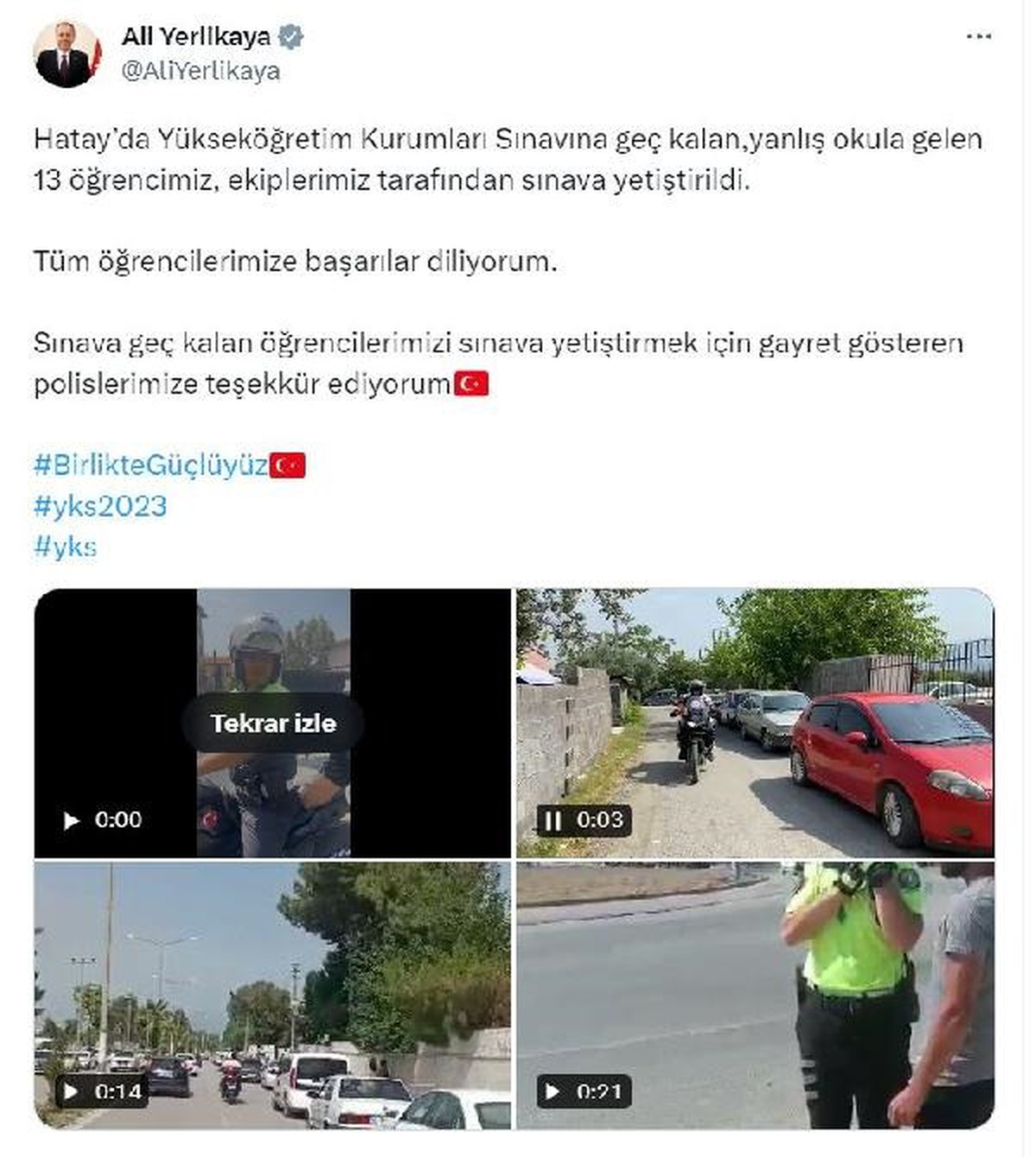 Hatay\'da 13 öğrenci sınava yetiştirildi
