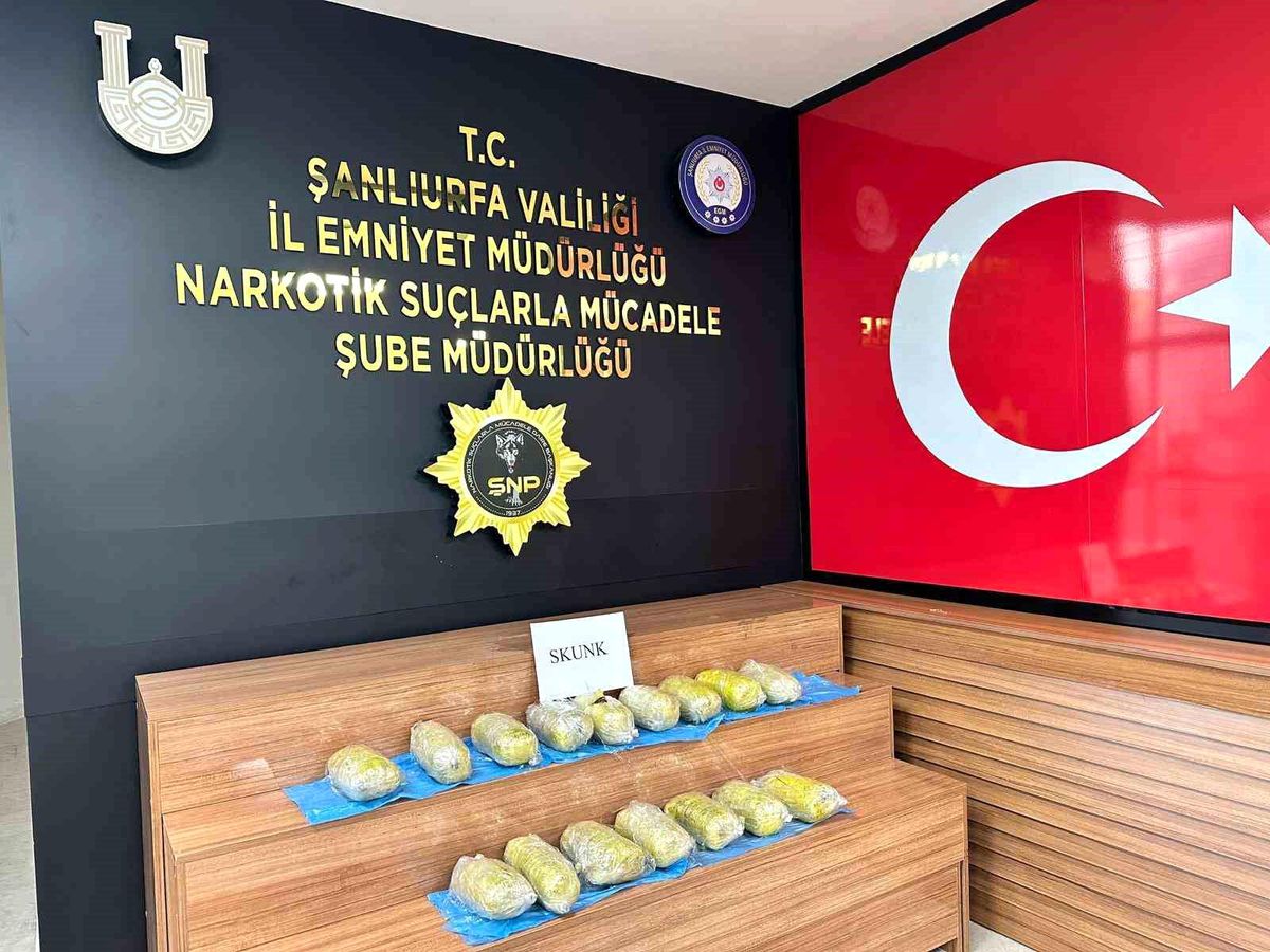 Şanlıurfa\'da 11 Kilo 500 Gram Skunk Maddesi Ele Geçirildi