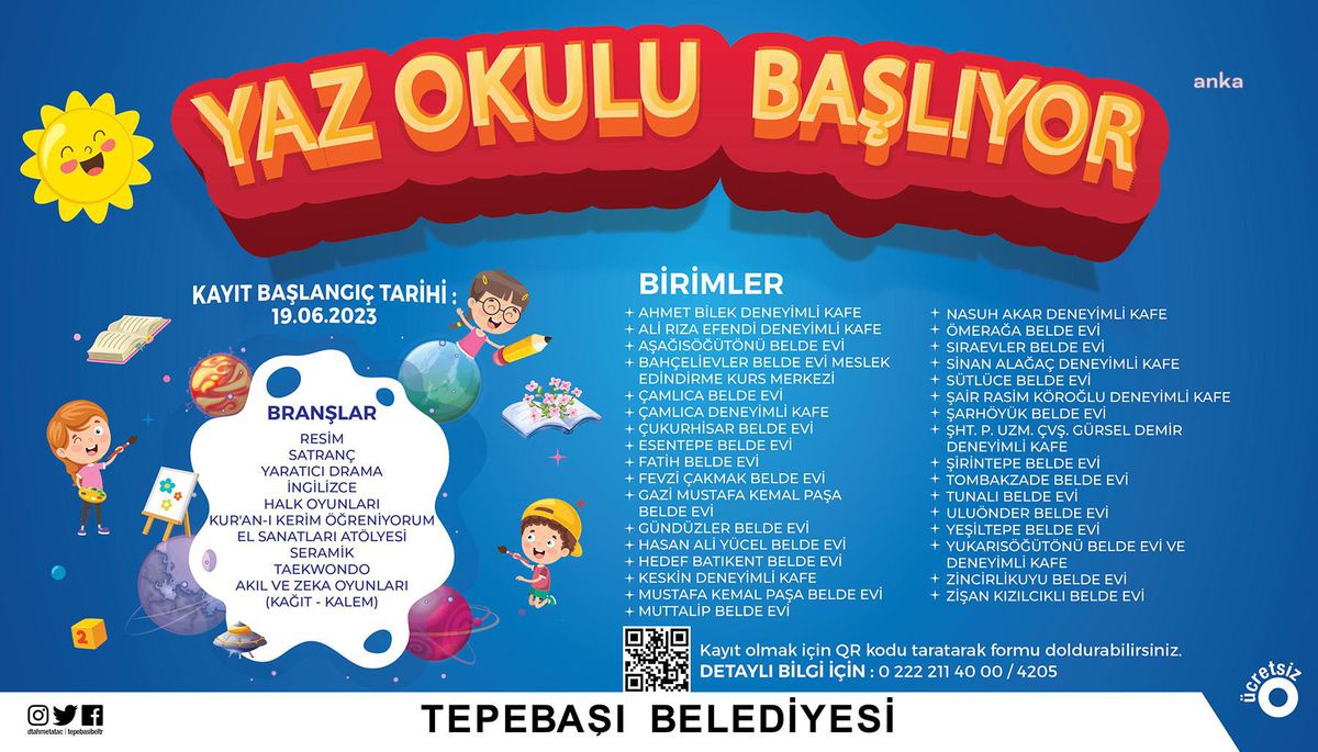 Tepebaşı Belediyesi Belde Evleri ve Kafelerinde Yaz Okulu Kayıtları Başlıyor