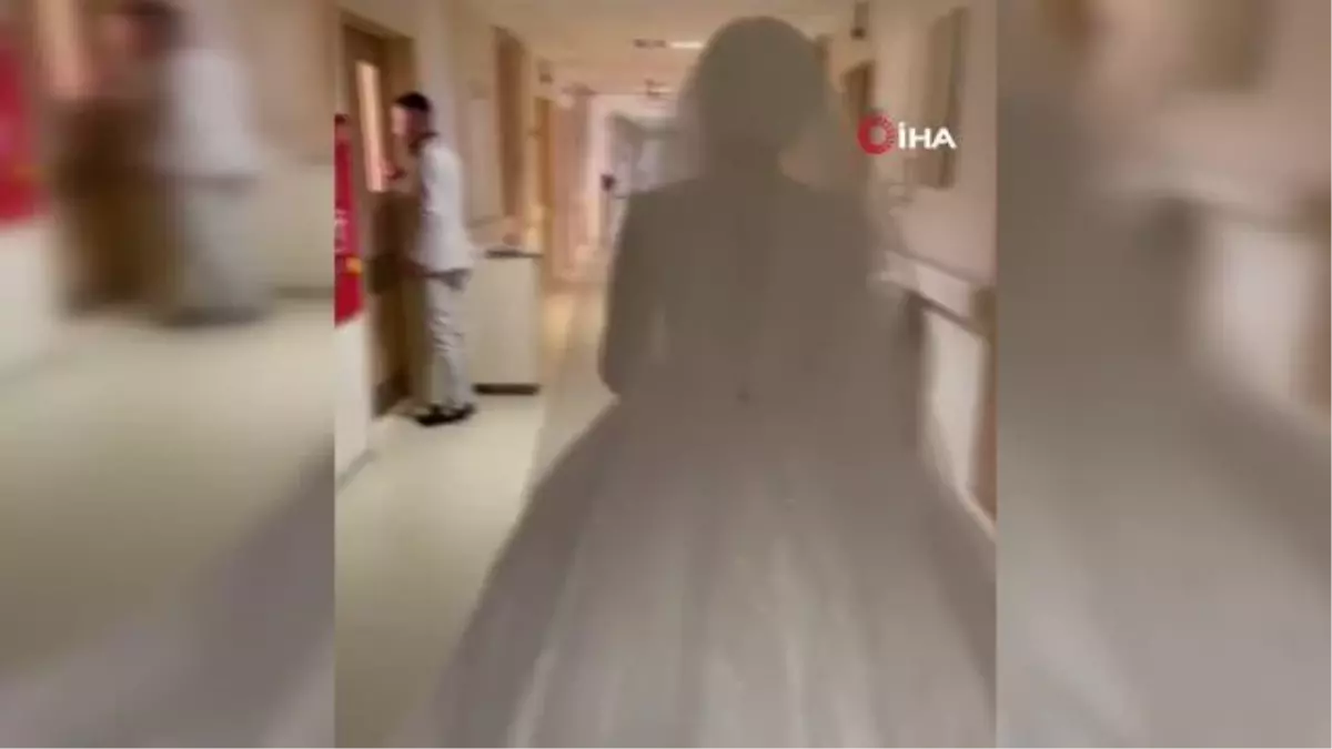 Gelin, karaciğer nakli olan dayısını düğün günü hastanede ziyaret etti