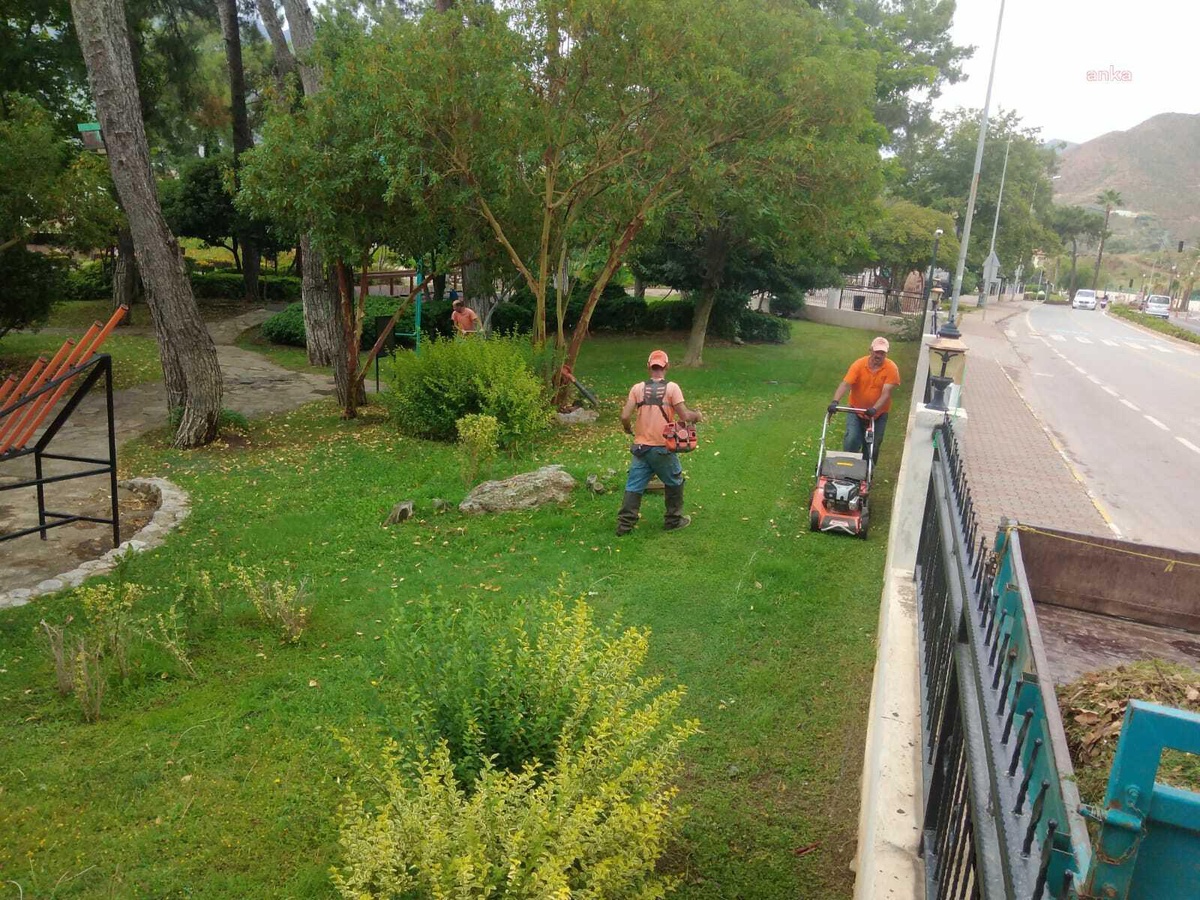 Marmaris\'te Yeşil Alanlarda Peyzaj Çalışmaları Sürüyor