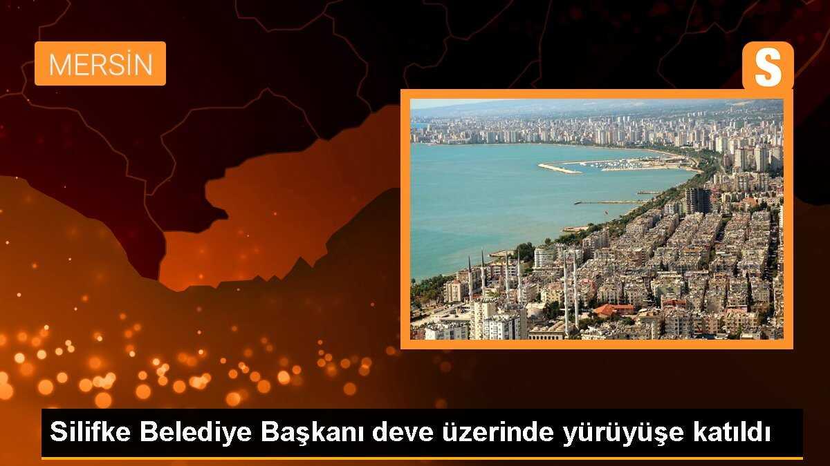 Silifke Belediye Başkanı, il statüsü kazanması talebiyle düzenlenen yürüyüşe deve üzerinde katıldı