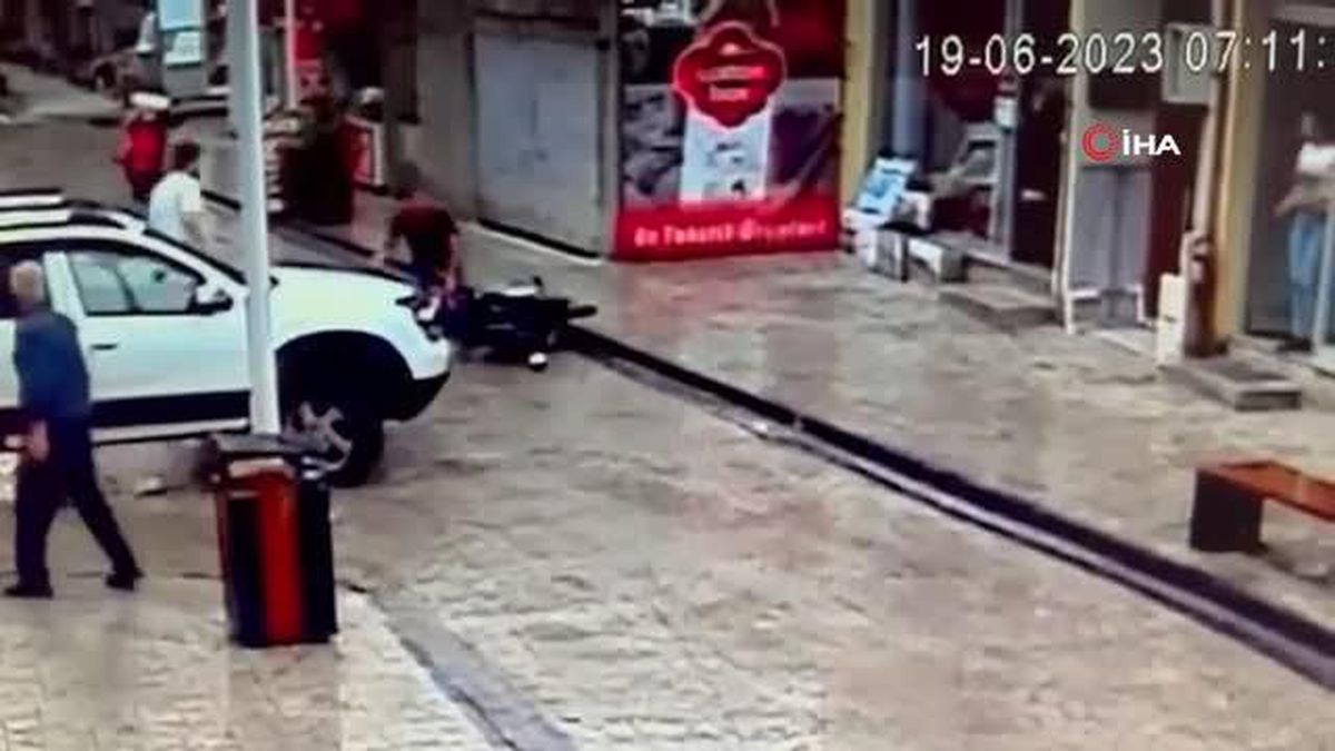 Tekirdağ'da trafiğe kapalı caddede kaza