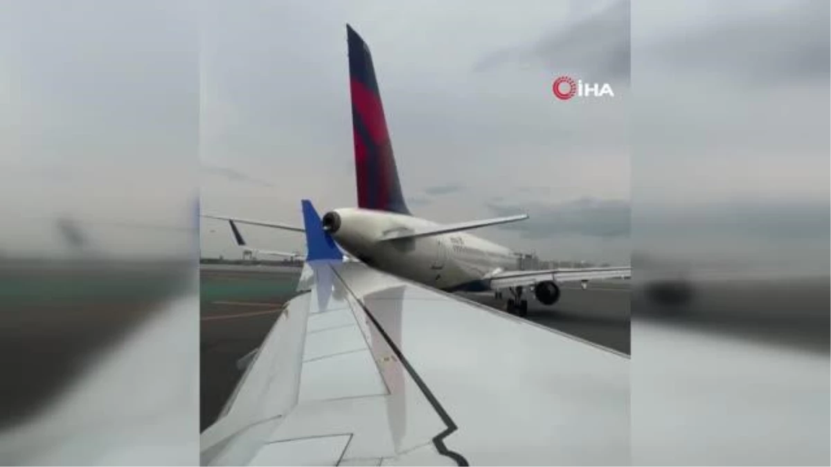 ABD\'de yolcu uçağı, diğer uçağın sol kanadına çarptı