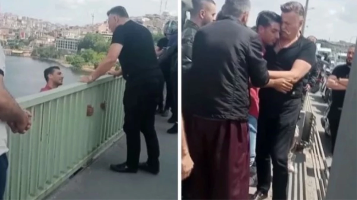 Nuri Alço, Haliç Köprüsü\'nde intihar girişiminde bulunan genci kurtardı