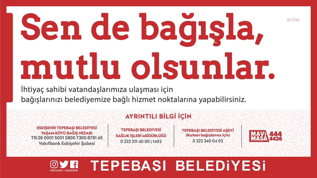 Tepebaşı Belediyesi, Kurban Bayramı\'nda ihtiyaç sahipleri ile yardımseverleri buluşturuyor