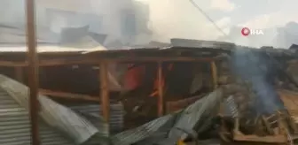 Pazaryolu'nda çıkan yangında 12 ev ve 3 ahır kül oldu, 4 büyükbaş hayvan telef oldu