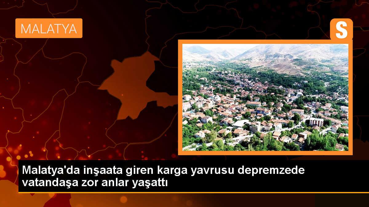 Malatya\'da Yeni Uçmayı Öğrenen Karganın İnşaata Girmesi Zor Anlar Yaşattı
