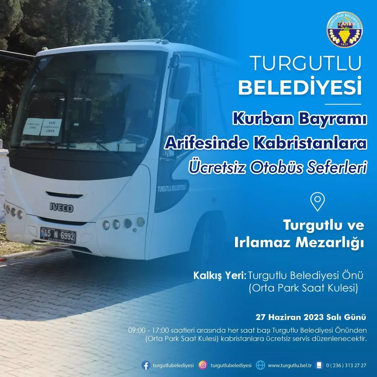 Turgutlu Belediyesi, Kurban Bayramı\'nda Ücretsiz Mezarlık Seferleri Düzenleyecek