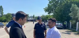 Manyas'ta Kurban Bayramı tatili dolayısıyla trafik denetimi yapıldı
