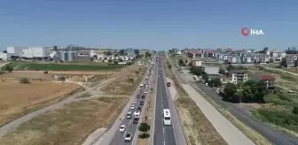 Tekirdağ-İstanbul karayolunda tatilci yoğunluğu