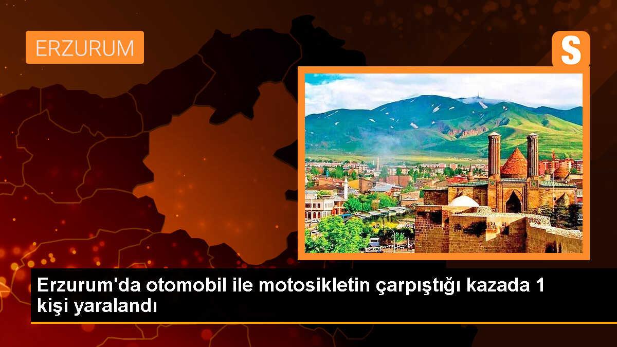 Erzurum İspir\'de Otomobil ve Motosiklet Çarpıştı: 1 Yaralı