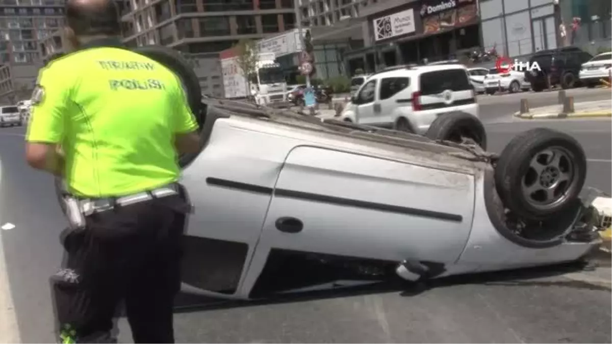 Küçükçekmece\'de araç takla attı: 1 yaralı