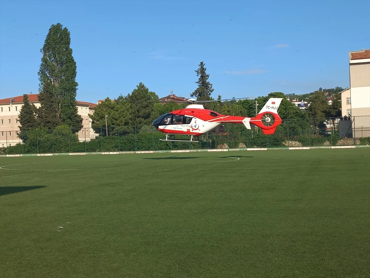 Samsun\'da hasta ambulans helikopter ile sevk edildi