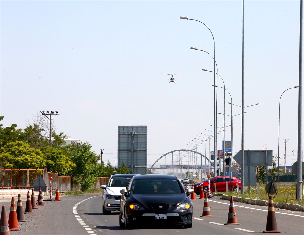 Aksaray\'da Helikopter Destekli Trafik Denetimi
