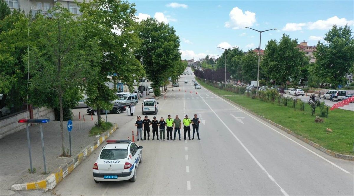 Boyabat\'ta Kurban Bayramı\'nda dronlu trafik denetimi