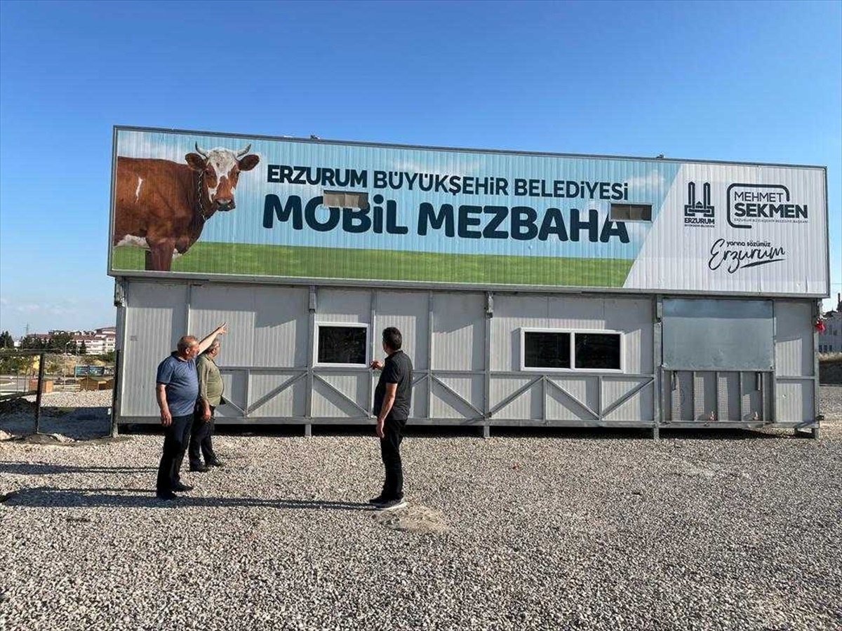 Erzurum Büyükşehir Belediyesi Adıyaman\'da Mobil Mezbaha Kurdu