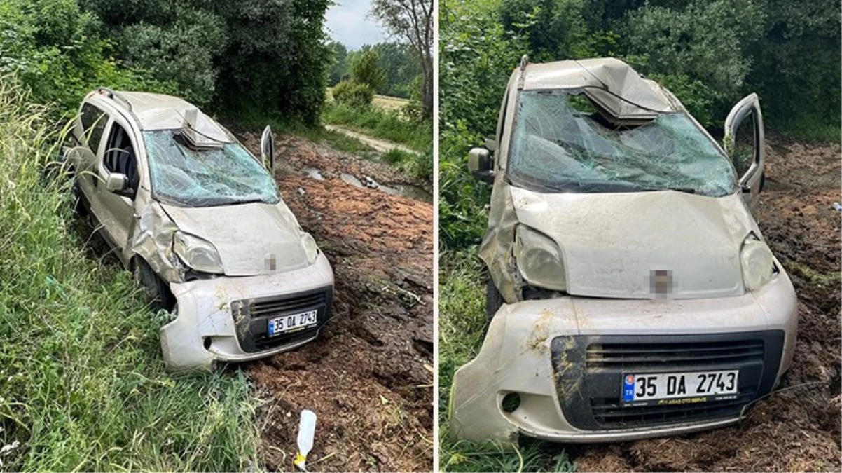 Tatile çıkan anne ve oğlu takla atan araçta can verdi