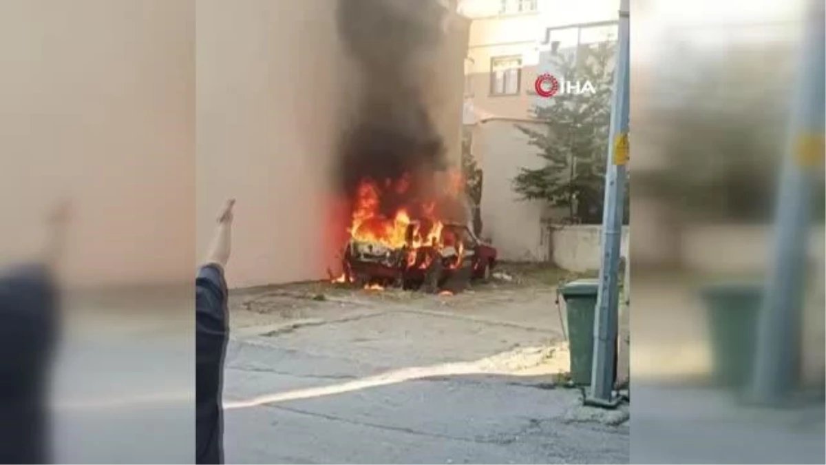 Torpille oynayan çocuklar park halindeki aracı yaktı