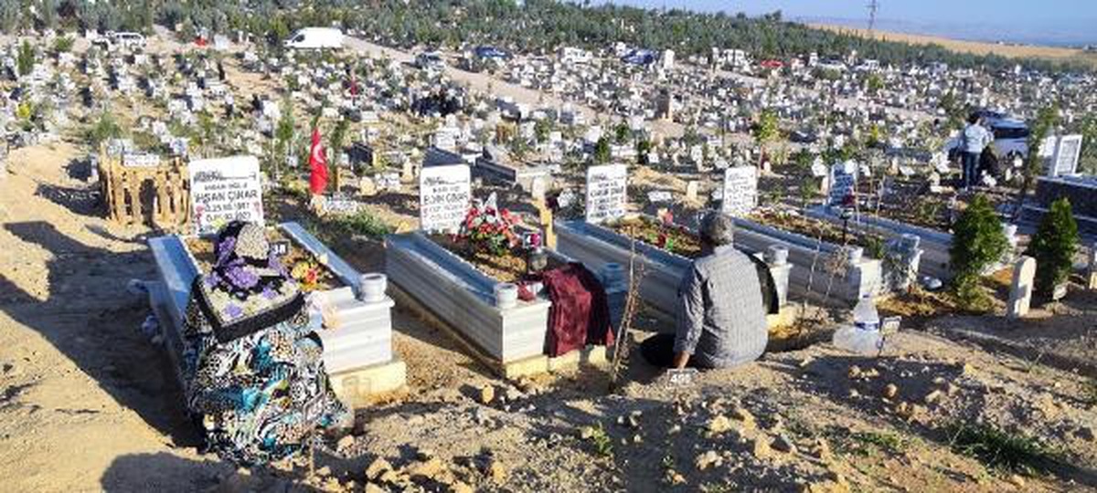 Malatya\'da depremzedeler bayram namazı sonrası mezarlıkları ziyaret etti