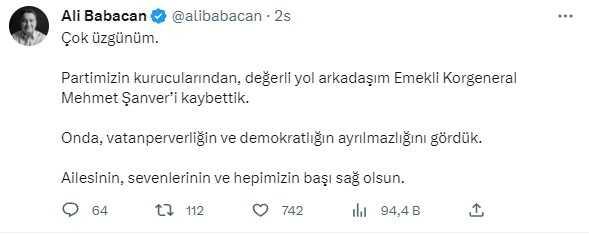 Emekli Korgeneral Mehmet Şanver hayatını kaybetti