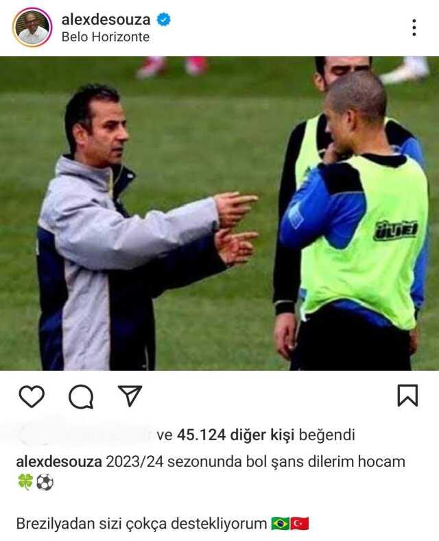 Alex de Souza'dan İsmail Kartal'a destek: Bol şans dilerim hocam