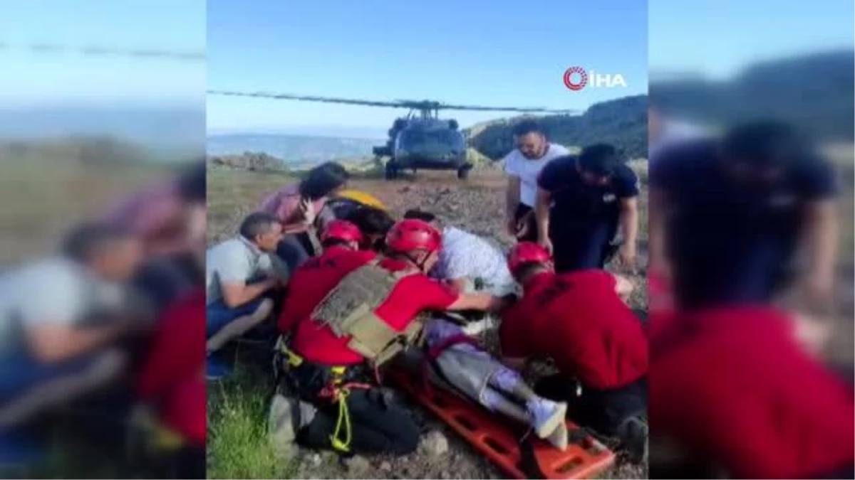 Tunceli\'de yüksekten düşen genç kız askeri helikopterle hastaneye kaldırıldı
