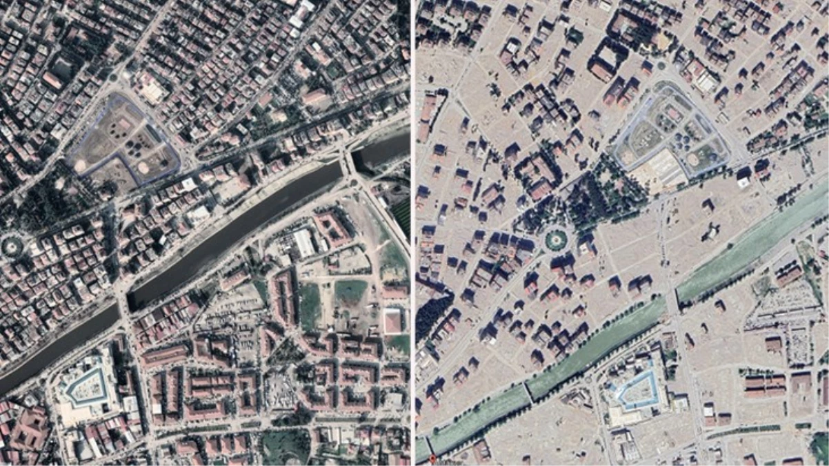 Hatay\'da depremin izleri uydu fotoğraflarına yansıdı