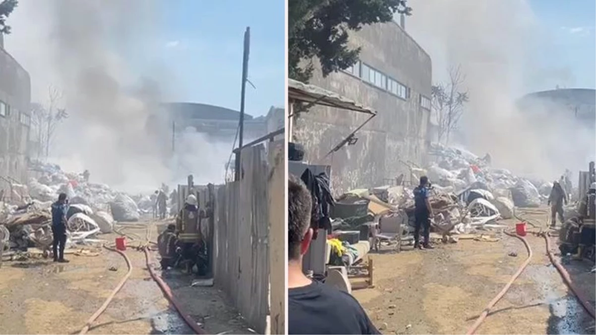 Tuzla\'da geri dönüşüm tesisinde yangın çıktı: Marmaray seferleri durdu