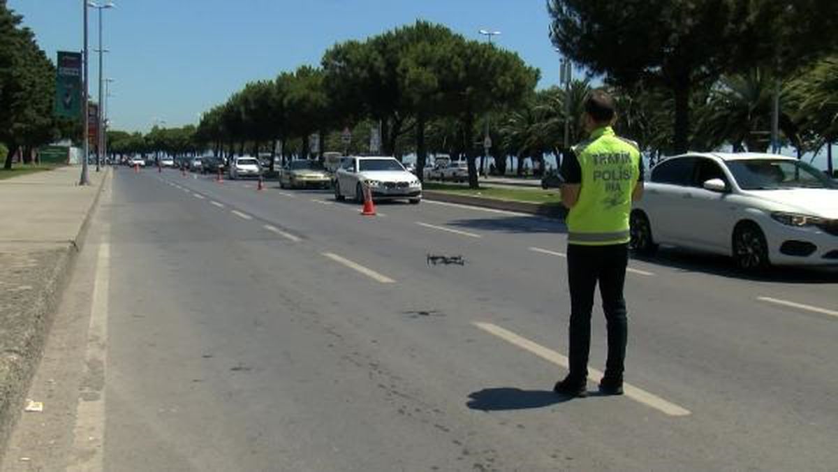 Maltepe\'de Kurban Bayramı tedbirleri kapsamında dronlu trafik denetimi yapıldı