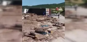 Sivas'ta Tomruk Yüklü Kamyon Devrildi: 1 Ölü 1 Yaralı