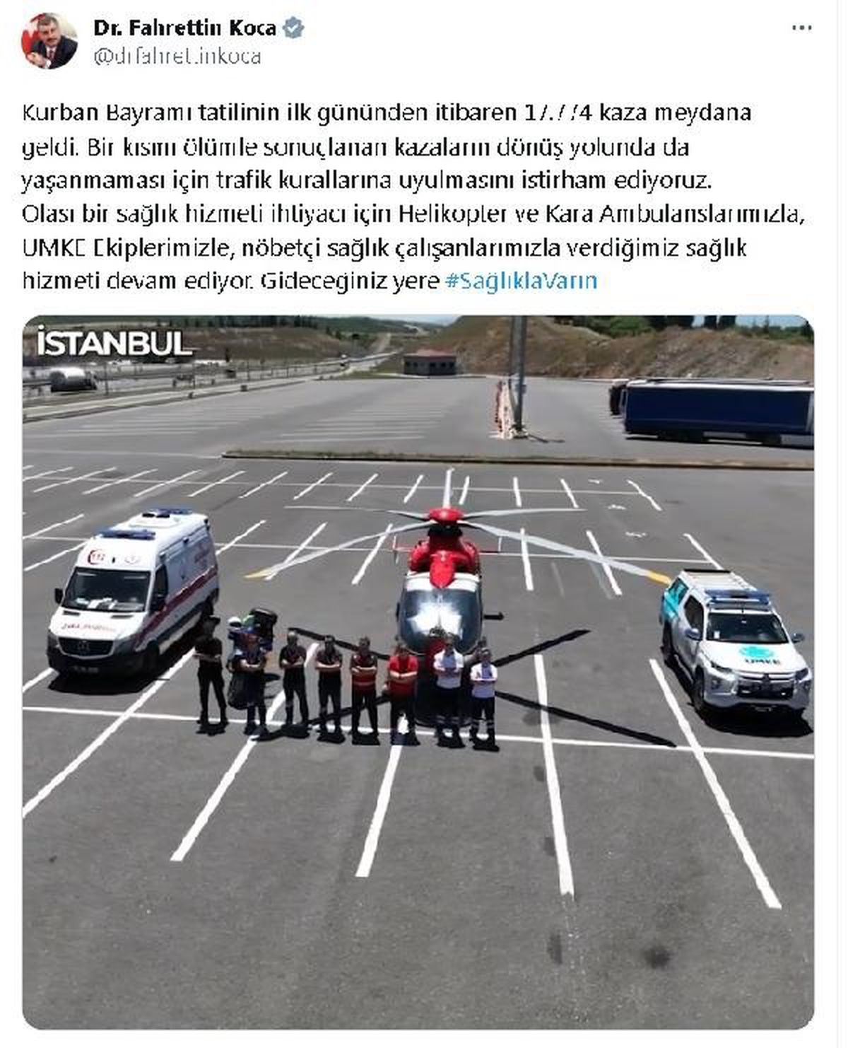 Kurban Bayramı tatilinde 17 bin 774 kaza meydana geldi