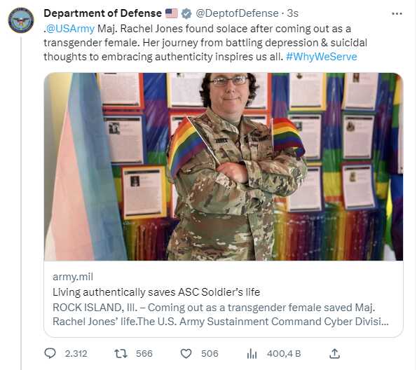 Pentagon'un paylaştığı ABD ordusunun eşcinsel binbaşısı sosyal medyanın diline düştü Pentagon'un paylaştığı ABD ordusunun eşcinsel binbaşısı sosyal medyanın diline düştü