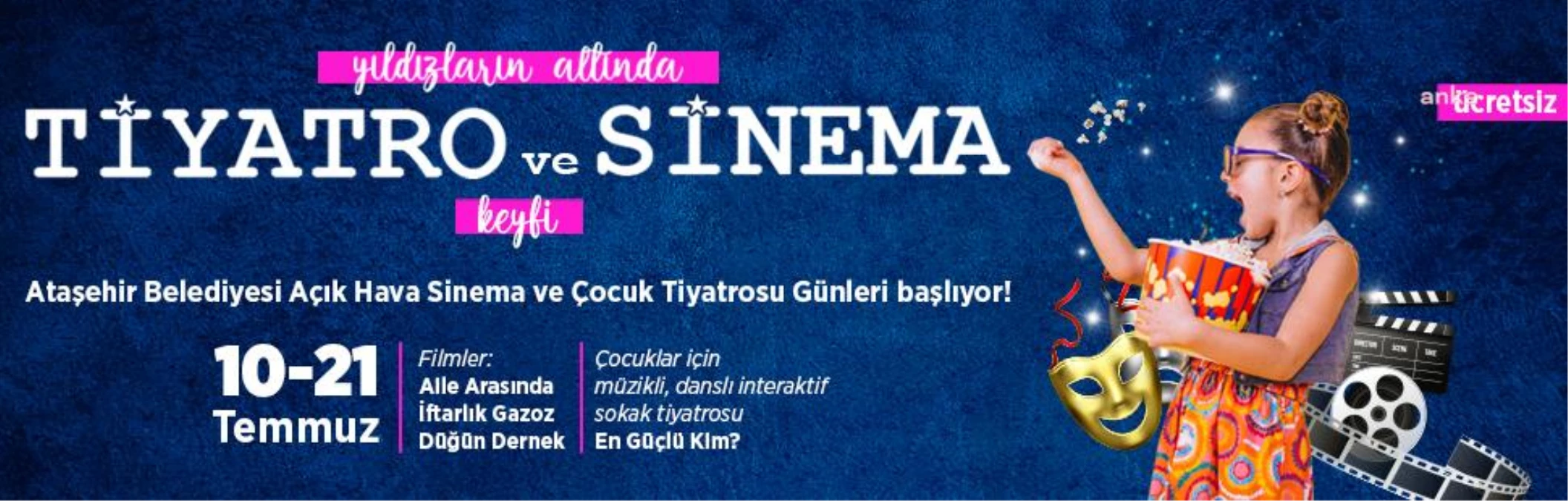 Ataşehir Parkları Yaz Akşamlarında Komedi Filmleri ve Tiyatro Oyunlarına Ev Sahipliği Yapacak