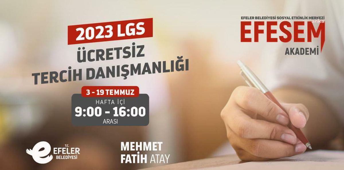 Efeler Belediyesi, LGS sonuçları açıklandıktan sonra öğrencilere ücretsiz tercih danışmanlığı hizmeti sunuyor