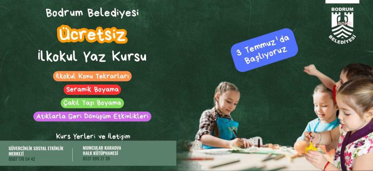 Bodrum Belediyesi Ücretsiz Yaz Kursları Düzenliyor