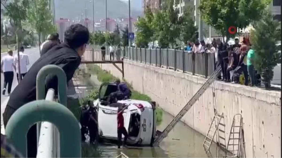Kontrolden çıkan otomobil kanala uçtu: 1 yaralı