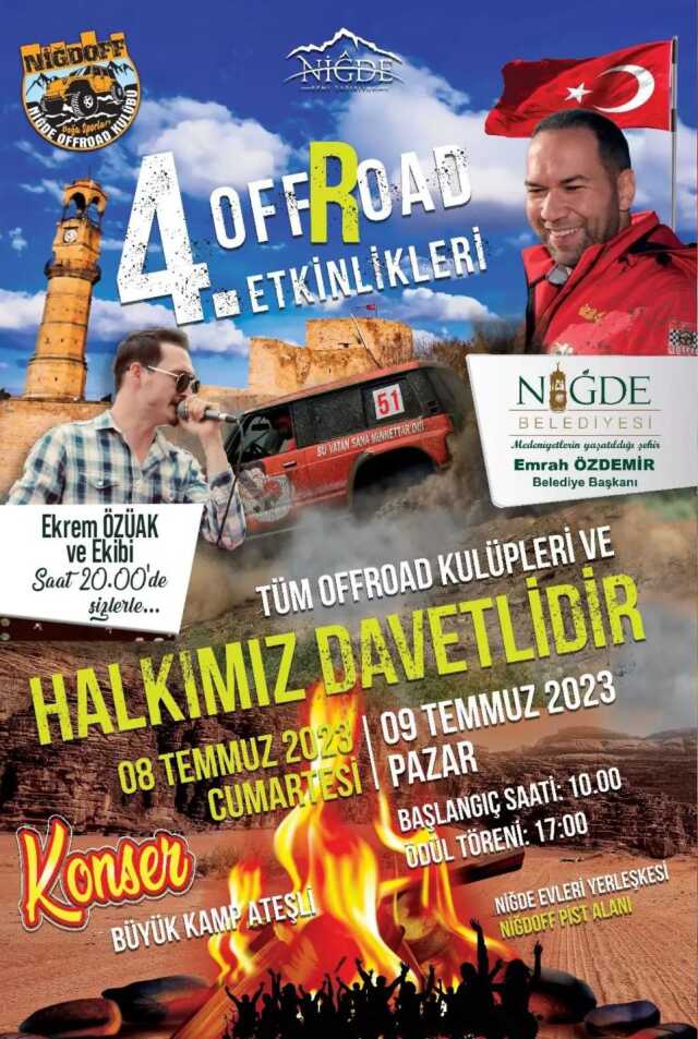 Niğde'de Off-Road rüzgarının bu yıl 4.'sü esecek Niğde'de Off-Road rüzgarının bu yıl 4.'sü esecek