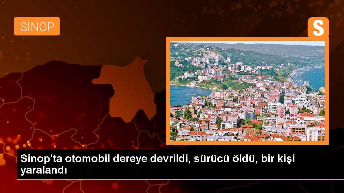 Sinop\'ta otomobil dereye devrildi: 1 ölü, 1 yaralı