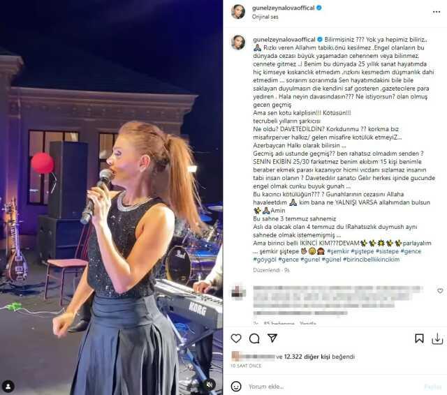 Azeri Kızı Günel'den Ebru Gündeş'e olay suçlama: Konserimi engelledi