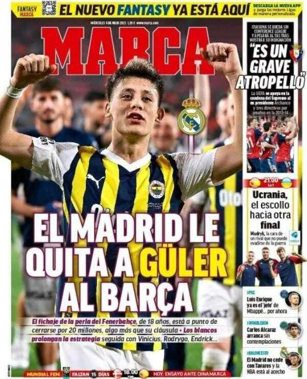 İspanyol basını tam sayfa verdi! Tüm ülke, Arda Güler'in Real Madrid'e transferini konuşuyor