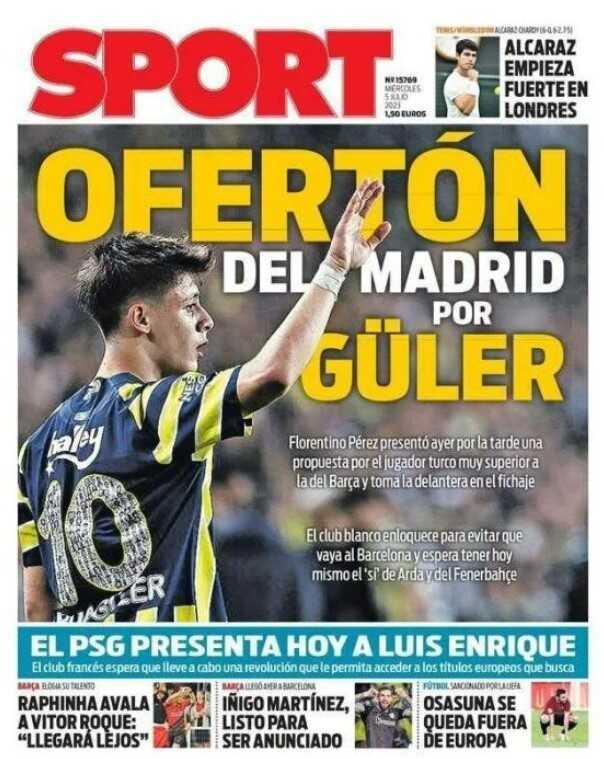 İspanyol basını tam sayfa verdi! Tüm ülke, Arda Güler'in Real Madrid'e transferini konuşuyor