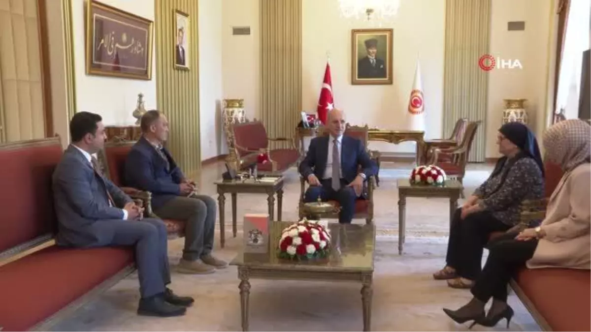 TBMM Başkanı Numan Kurtulmuş, şehit öğretmen Şenay Aybüke Yalçın\'ın anne ve babasıyla görüştü