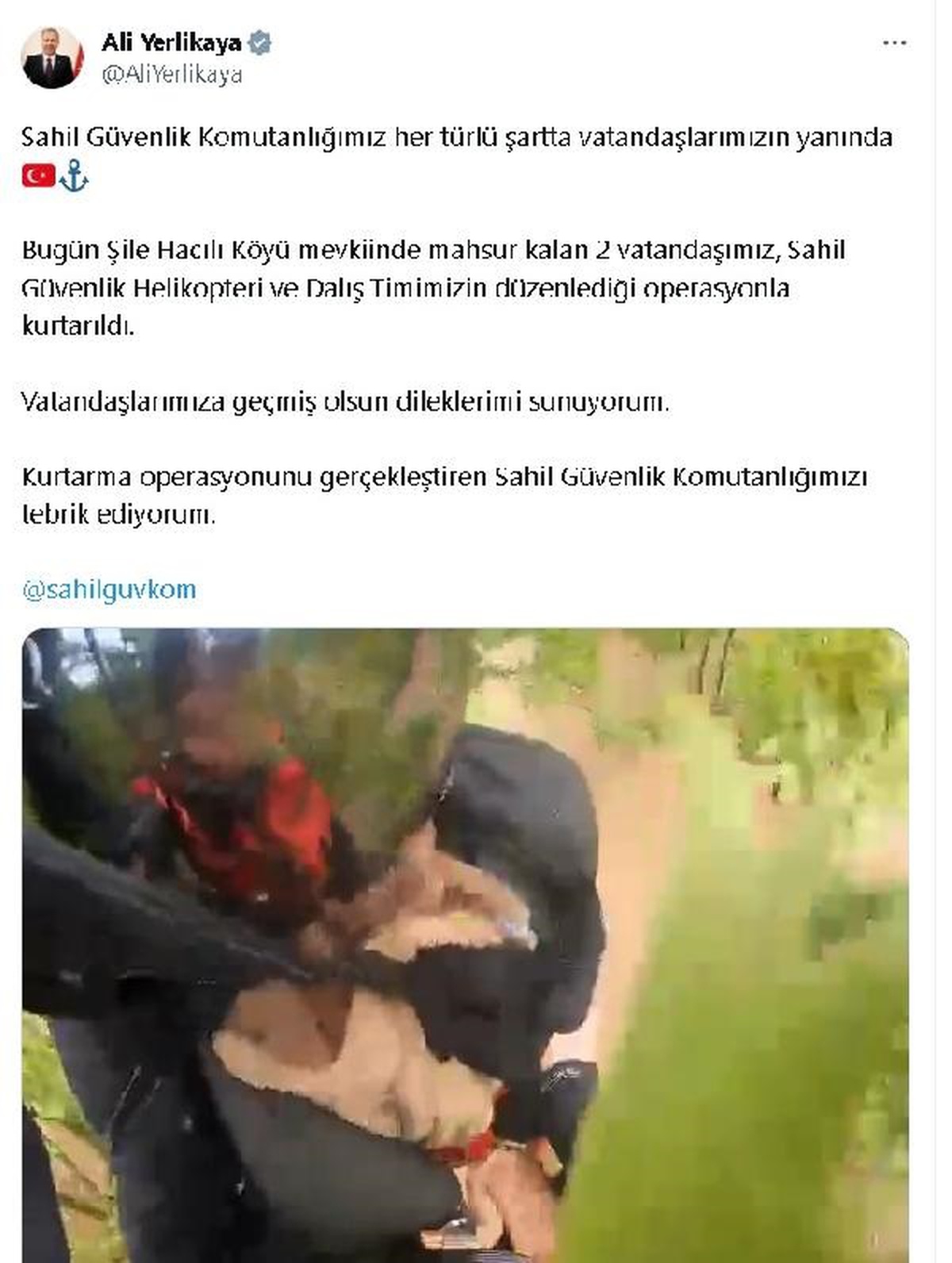 İstanbul Şile\'de selde mahsur kalan 2 kişi helikopter ile kurtarıldı