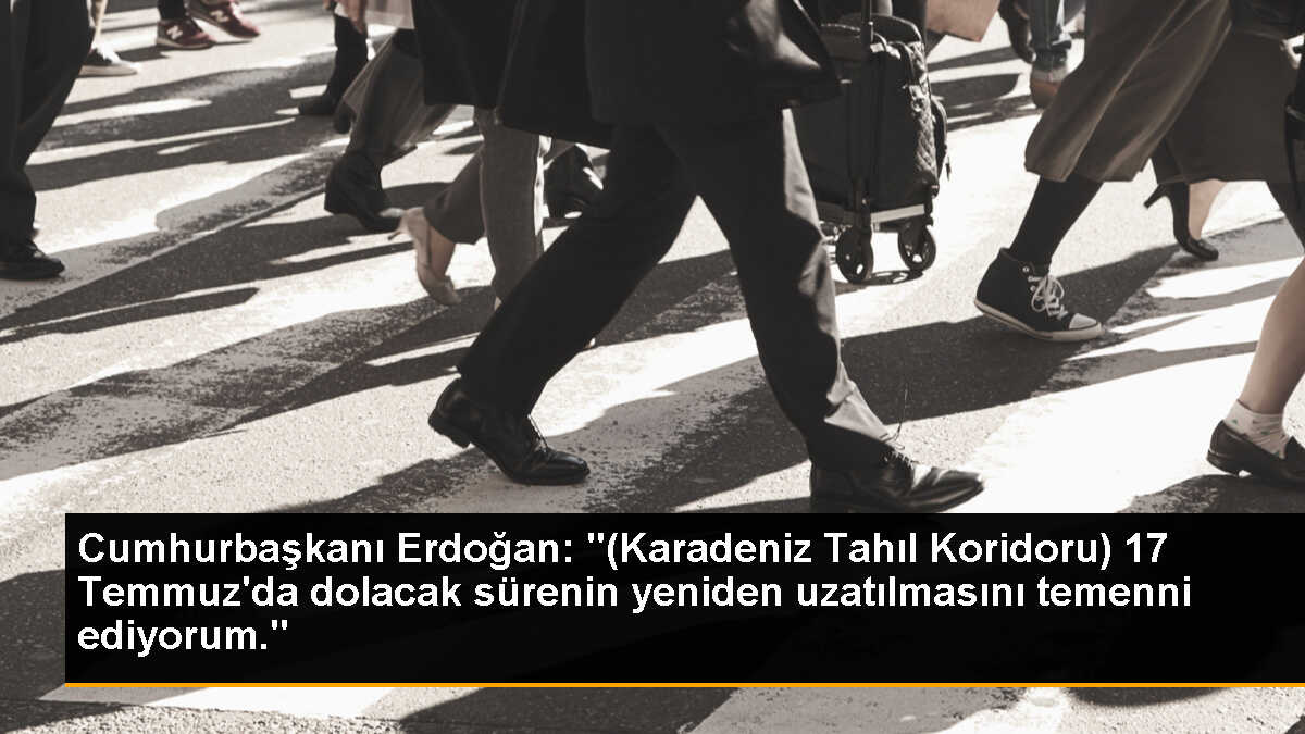 Cumhurbaşkanı Erdoğan: "(Karadeniz Tahıl Koridoru) 17 Temmuz\'da dolacak sürenin yeniden uzatılmasını temenni ediyorum."