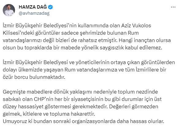Hamza Dağ: Mabede yönelik saygısızlık kabul edilemez Hamza Dağ: Mabede yönelik saygısızlık kabul edilemez