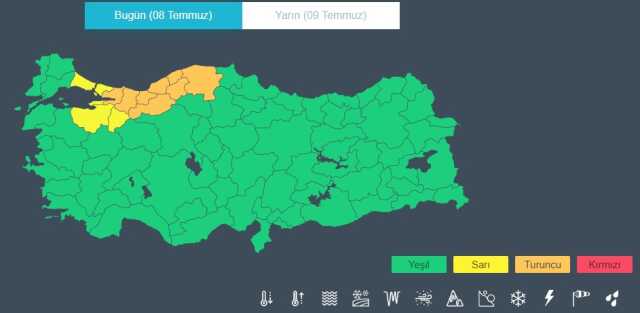 Meteoroloji'den 12 il için 'sarı' ve 'turuncu' kodlu uyarı! Aralarında İstanbul da var Meteoroloji'den 12 il için 'sarı' ve 'turuncu' kodlu uyarı! Aralarında İstanbul da var