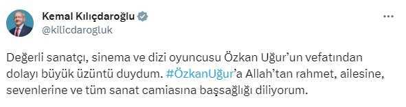 Özkan Uğur'un ölüm sanat ve siyaset camiasını yasa boğdu! Paylaşımlar peş peşe geldi