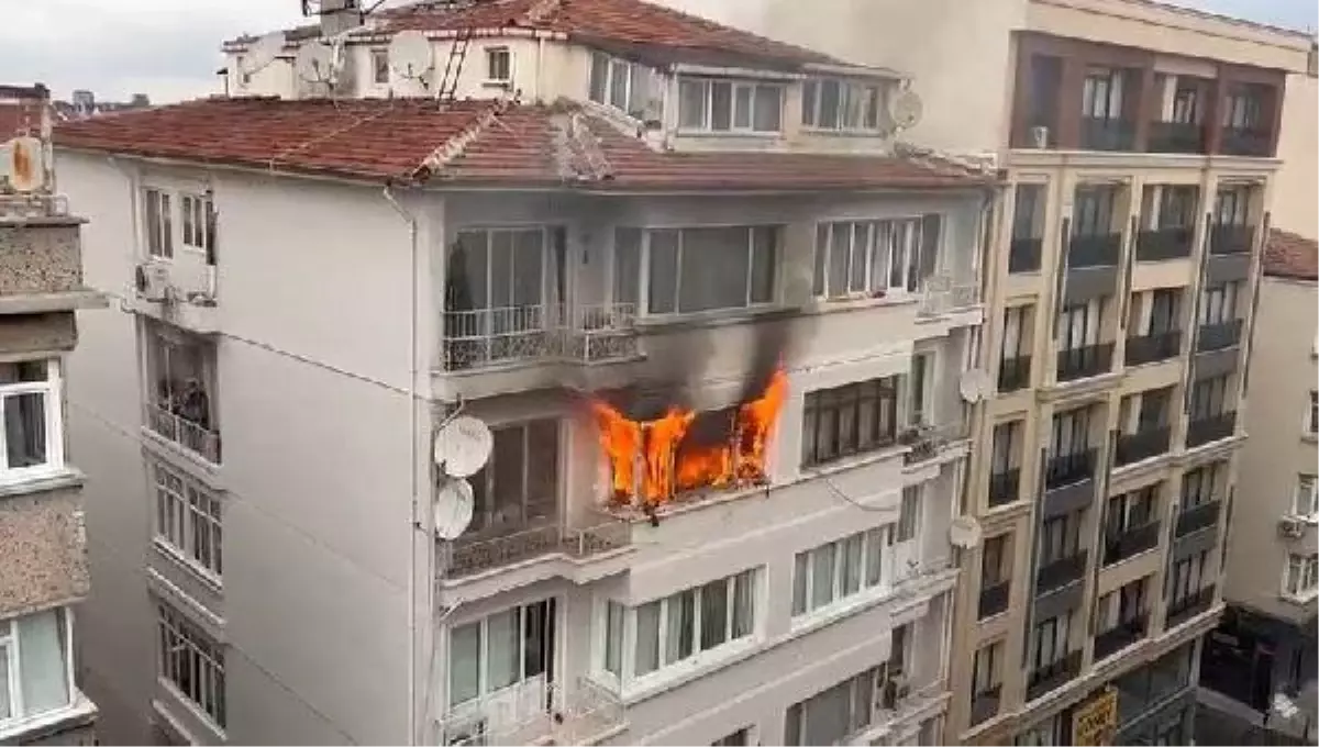 Şişli'de 5 Katlı Binada Çıkan Yangında Kadın Kurtarıldı