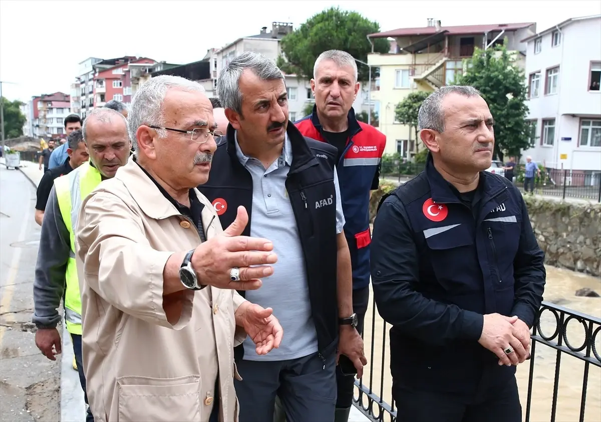 AFAD Başkanı Sezer, Ordu\'da sağanak sonrası incelemelerde bulundu Açıklaması